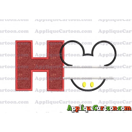 Mickey frame embroidery Disney embroidery applique With Alphabet H