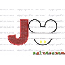 Mickey frame embroidery Disney embroidery applique With Alphabet J