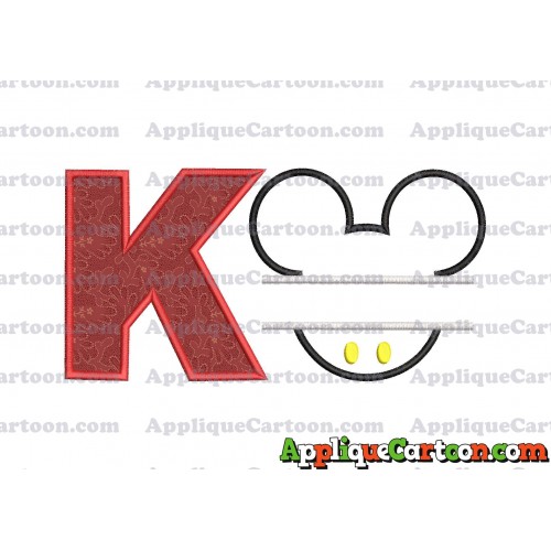 Mickey frame embroidery Disney embroidery applique With Alphabet K