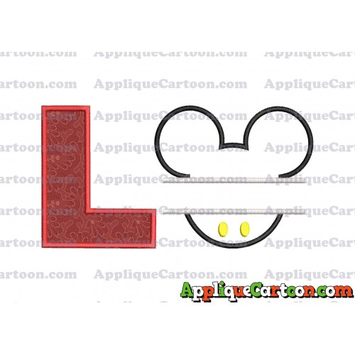 Mickey frame embroidery Disney embroidery applique With Alphabet L