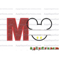 Mickey frame embroidery Disney embroidery applique With Alphabet M