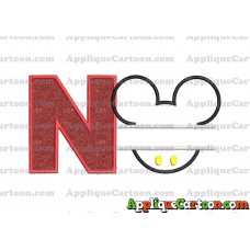 Mickey frame embroidery Disney embroidery applique With Alphabet N