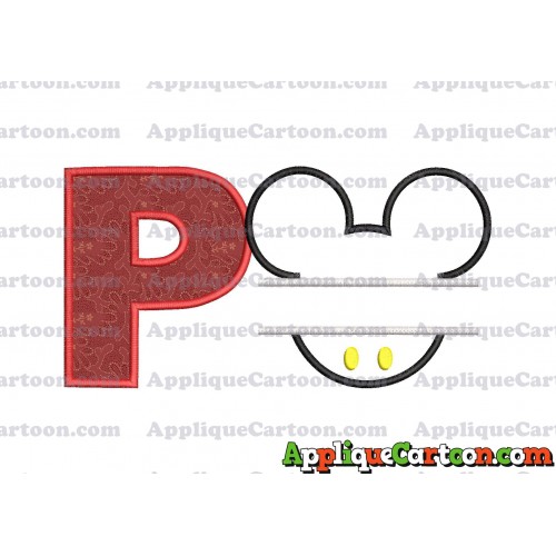 Mickey frame embroidery Disney embroidery applique With Alphabet P