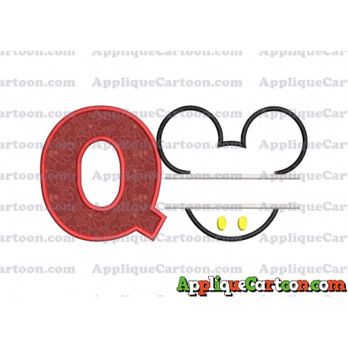 Mickey frame embroidery Disney embroidery applique With Alphabet Q