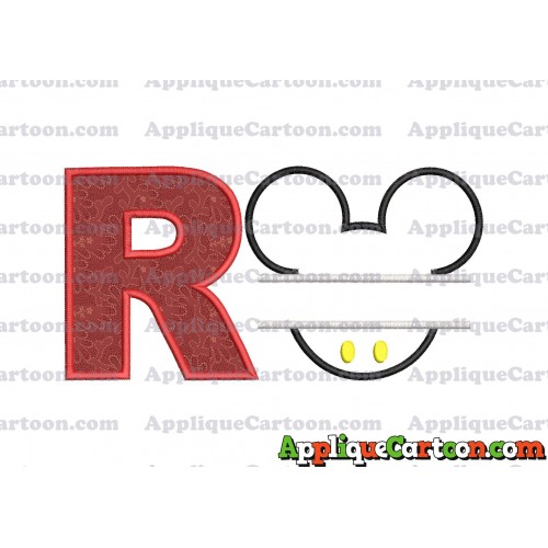 Mickey frame embroidery Disney embroidery applique With Alphabet R