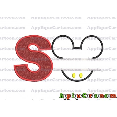 Mickey frame embroidery Disney embroidery applique With Alphabet S