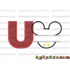 Mickey frame embroidery Disney embroidery applique With Alphabet U