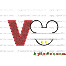 Mickey frame embroidery Disney embroidery applique With Alphabet V