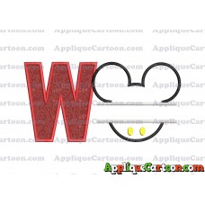 Mickey frame embroidery Disney embroidery applique With Alphabet W