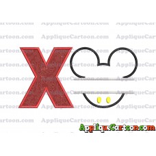 Mickey frame embroidery Disney embroidery applique With Alphabet X