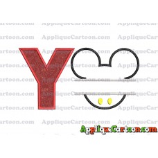 Mickey frame embroidery Disney embroidery applique With Alphabet Y