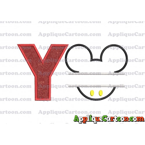 Mickey frame embroidery Disney embroidery applique With Alphabet Y
