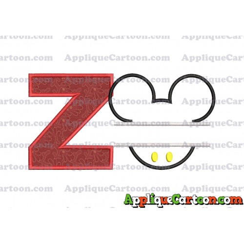 Mickey frame embroidery Disney embroidery applique With Alphabet Z