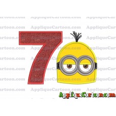 Minion Head Applique Embroidery Design Birthday Number 7