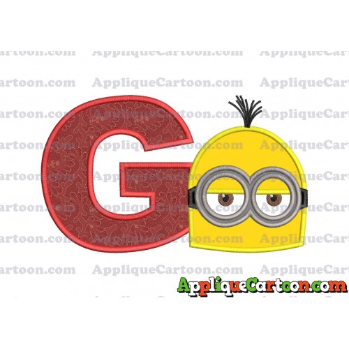 Minion Head Applique Embroidery Design With Alphabet G