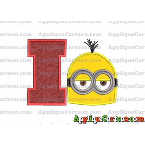Minion Head Applique Embroidery Design With Alphabet I
