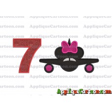 Minnie Airplane Disney Applique Design Birthday Number 7