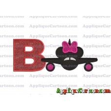 Minnie Airplane Disney Applique Design With Alphabet B