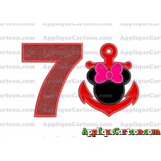 Minnie Mouse Anchor Applique Embroidery Design Birthday Number 7