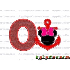 Minnie Mouse Anchor Applique Embroidery Design With Alphabet O