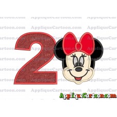 Minnie Mouse Applique 01 Embroidery Design Birthday Number 2
