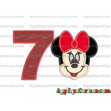 Minnie Mouse Applique 01 Embroidery Design Birthday Number 7