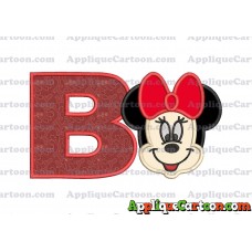 Minnie Mouse Applique 01 Embroidery Design With Alphabet B