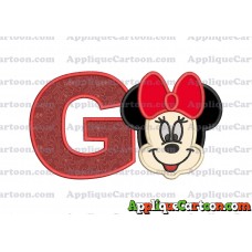 Minnie Mouse Applique 01 Embroidery Design With Alphabet G