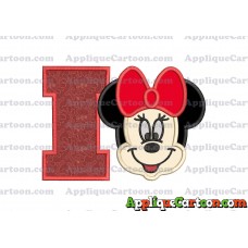 Minnie Mouse Applique 01 Embroidery Design With Alphabet I