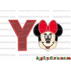 Minnie Mouse Applique 01 Embroidery Design With Alphabet Y