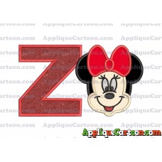 Minnie Mouse Applique 01 Embroidery Design With Alphabet Z