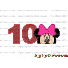 Minnie Mouse Applique 02 Embroidery Design Birthday Number 10