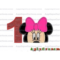 Minnie Mouse Applique 02 Embroidery Design Birthday Number 1