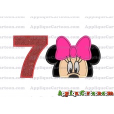 Minnie Mouse Applique 02 Embroidery Design Birthday Number 7