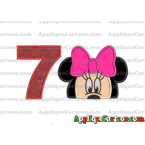 Minnie Mouse Applique 02 Embroidery Design Birthday Number 7