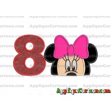 Minnie Mouse Applique 02 Embroidery Design Birthday Number 8