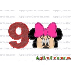Minnie Mouse Applique 02 Embroidery Design Birthday Number 9