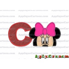 Minnie Mouse Applique 02 Embroidery Design With Alphabet C