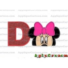 Minnie Mouse Applique 02 Embroidery Design With Alphabet D