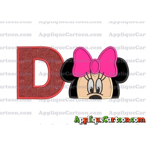 Minnie Mouse Applique 02 Embroidery Design With Alphabet D