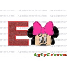 Minnie Mouse Applique 02 Embroidery Design With Alphabet E