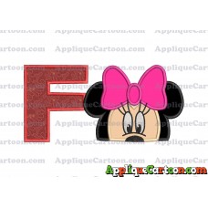 Minnie Mouse Applique 02 Embroidery Design With Alphabet F
