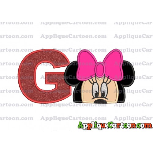 Minnie Mouse Applique 02 Embroidery Design With Alphabet G
