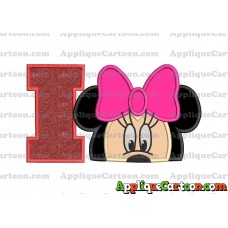 Minnie Mouse Applique 02 Embroidery Design With Alphabet I