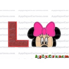 Minnie Mouse Applique 02 Embroidery Design With Alphabet L