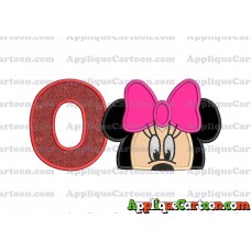 Minnie Mouse Applique 02 Embroidery Design With Alphabet O