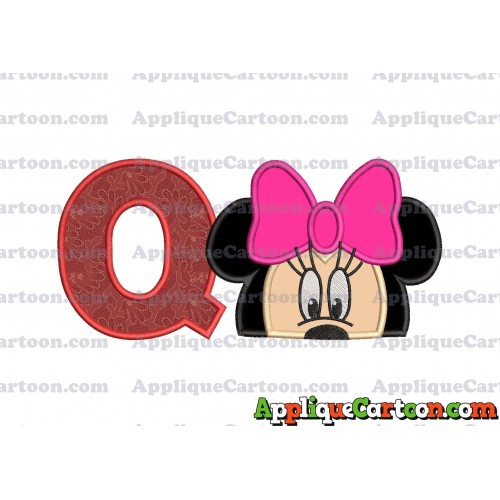 Minnie Mouse Applique 02 Embroidery Design With Alphabet Q