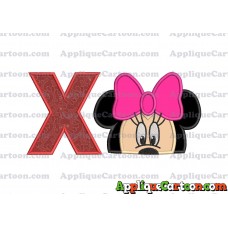 Minnie Mouse Applique 02 Embroidery Design With Alphabet X