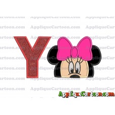 Minnie Mouse Applique 02 Embroidery Design With Alphabet Y