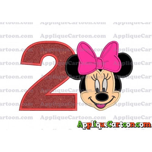 Minnie Mouse Applique 03 Embroidery Design Birthday Number 2